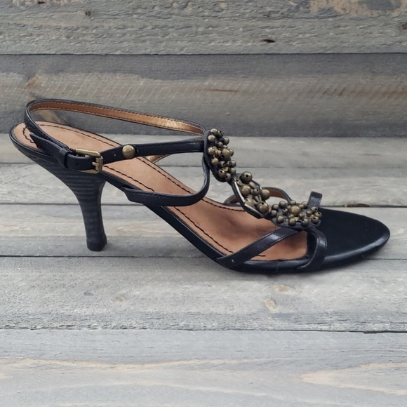 Nine West Ladies Strappy Sandal Brass Accents  sz8 - Picture 3 of 7